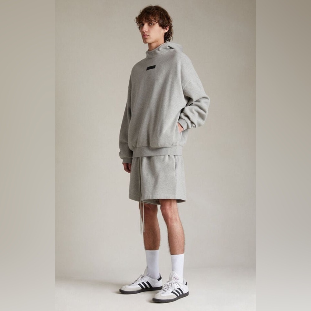 Fear of God Essentials Dark Heather Oatmeal Hoodie Sweatshirt Size XL
